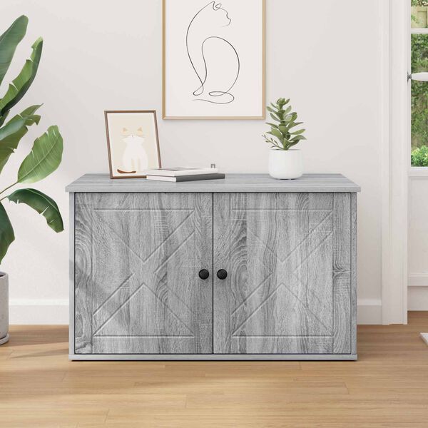 vidaXL Katta h&uacute;s Gr&aacute;r Sonoma 85 x 55 x 50 cm Samsettur vi&eth;ur