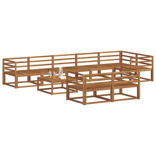 vidaXL &Uacute;ti s&oacute;fasett 9 pcs N&aacute;tt&uacute;rulegur Hrein akas&iacute;utr&eacute;