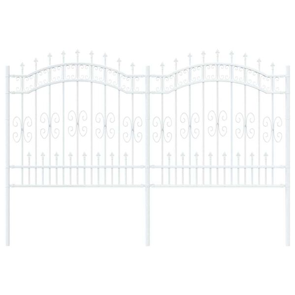 vidaXL Garðhefti Hvítt 240 x 165 cm Duftlitað stál