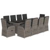 vidaXL 11 Hluta Gar&eth;h&uacute;sgagnasett me&eth; S&aelig;tisp&uacute;&eth;um P&oacute;l&yacute;rattan Gr&aacute;tt