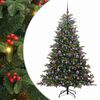 vidaXL Gervi j&oacute;latr&eacute; me&eth; 300 LED Gr&aelig;nn 180 cm PVC, Metall og Plastefni
