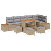 vidaXL Gar&eth;s&oacute;fa sett me&eth; p&uacute;&eth;i 10 pcs Beige og lj&oacute;sgr&aacute;r