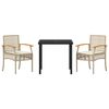 vidaXL Gar&eth;ur bor&eth;sett 3 pcs Drapplita&eth;ur p&oacute;l&yacute;rattan