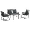 vidaXL Gar&eth; h&uacute;sgagna sett 4 pcs Svartur og Anthracite p&oacute;l&yacute;rattan