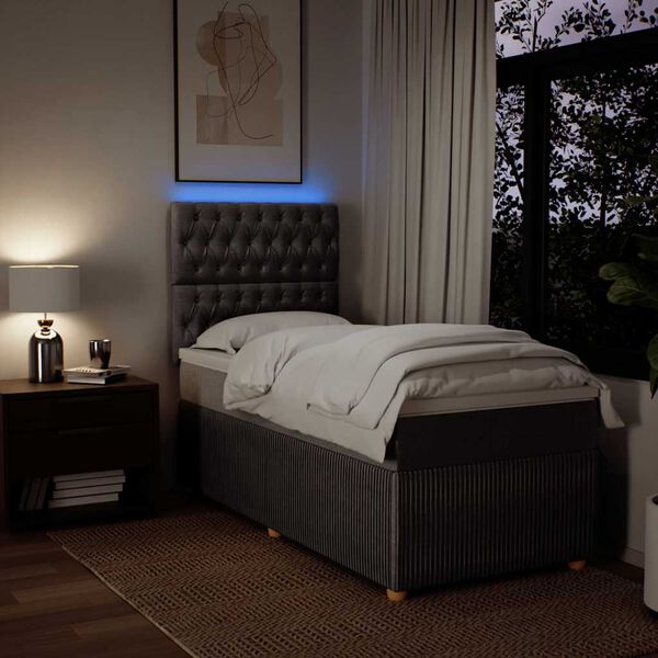 vidaXL H&oacute;lfa&eth; Springr&uacute;m me&eth; D&yacute;nu Br&uacute;ngr&aacute;tt 100x200 cm Tauefni