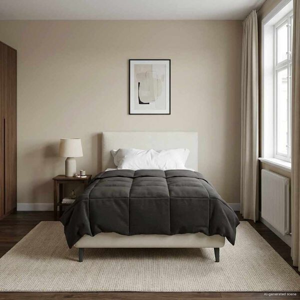 vidaXL Full &aacute;rs d&yacute;na S&iacute;&eth;la&eth; Antras&iacute;t 155 x 220 cm M&iacute;kr&oacute;f&iacute;ber