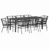 vidaXL Gar&eth;ur bor&eth;sett 9 pcs Svartur p&oacute;l&yacute;rattan