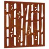 vidaXL Veggskreyting &iacute; Gar&eth;inn 55x55 cm Corten-st&aacute;l Bambush&ouml;nnun