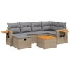 vidaXL 7 Hluta Gar&eth;bor&eth;sett me&eth; Sessum Drapplitu&eth; Blanda P&oacute;l&yacute;rattan