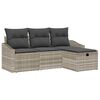 vidaXL S&oacute;fasett me&eth; p&uacute;&eth;i 4 pcs p&oacute;l&yacute;rattan