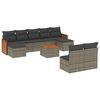 vidaXL 10 Hluta Gar&eth;s&oacute;fasett me&eth; Sessum Gr&aacute;tt P&oacute;l&yacute;rattan