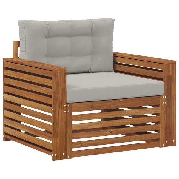 vidaXL &Uacute;ti s&oacute;fasett Solid Akas&iacute;uskei&eth; og P&oacute;lyester N&aacute;tt&uacute;rulegur