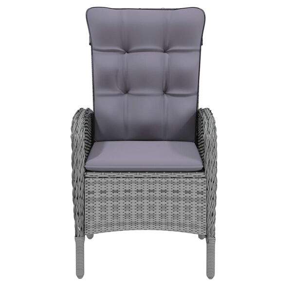 vidaXL 9 Parta Gar&eth;bor&eth;stofusett P&oacute;l&yacute;rattan Gr&aacute;tt