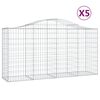 vidaXL Bogadregnir Grj&oacute;tkassar 5 stk. 200x50x100/120 cm Sinkh&uacute;&eth;a&eth; J&aacute;rn