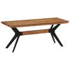 vidaXL Bekkur 110x40x46 cm Gegnheill Akas&iacute;uvi&eth;ur og St&aacute;l