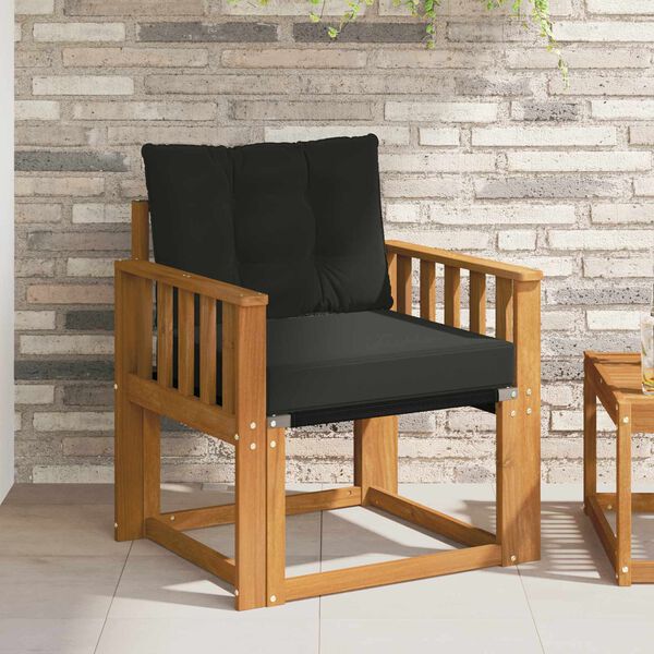 vidaXL 2 Stykki &Uacute;ti s&oacute;fasett Fast Acacia tr&eacute; og Textilene N&aacute;tt&uacute;rulegur