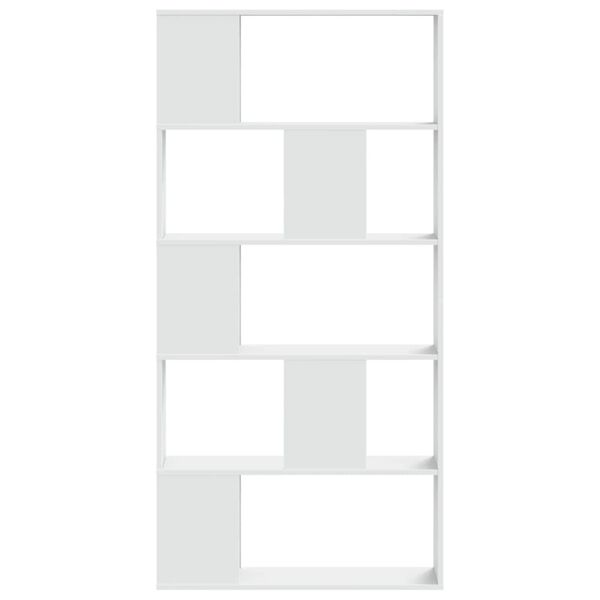 vidaXL B&oacute;kahilla 5 H&aelig;&eth;ir 80,5x23,5x162,5 cm Hv&iacute;tur Samsettur Vi&eth;ur