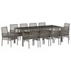 vidaXL Gar&eth;ur bor&eth;sett 11 pcs Gr&aacute;r p&oacute;l&yacute;rattan