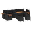 vidaXL Gar&eth;s&oacute;fa sett 10 pcs Svartur p&oacute;l&yacute;rattan