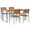 vidaXL Gar&eth;ur bor&eth;sett 5 pcs Gr&aacute;r Hrein akas&iacute;utr&eacute;