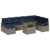 vidaXL Gar&eth;s&oacute;fa sett me&eth; p&uacute;&eth;i me&eth; geymslu 9 pcs Gr&aacute;r Poly rattan