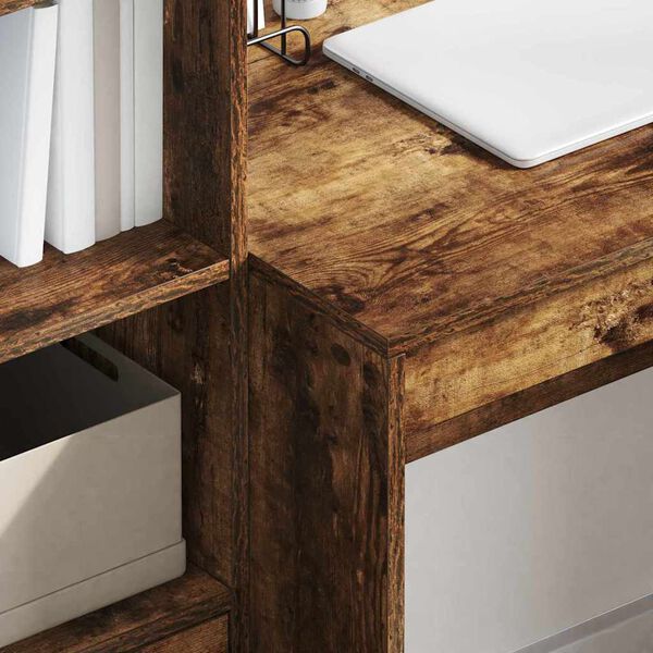 vidaXL Skrifbor&eth; Rau&eth;-eik 100 x 50 x 76 cm