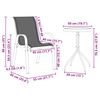 vidaXL Garð Bistro Set 3 pcs Grár Stál