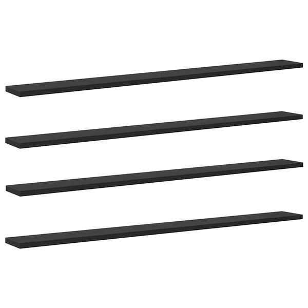 vidaXL B&oacute;kask&aacute;pabretti 4 pcs Svartur 100 x 10 x 1,5 cm Samsettur vi&eth;ur
