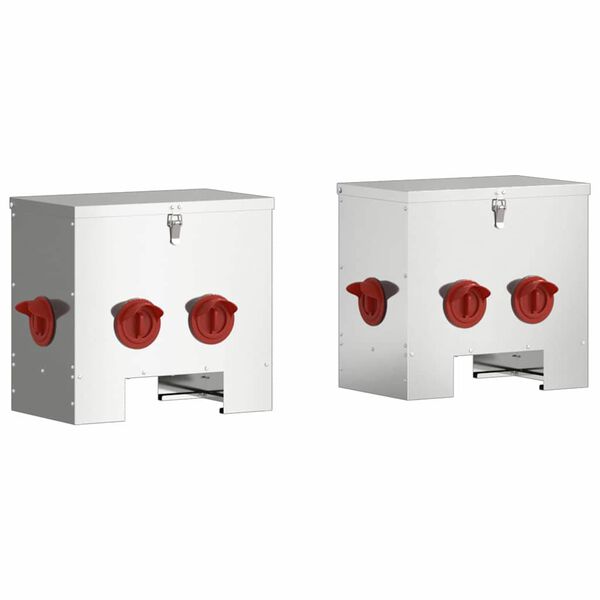 vidaXL K&uacute;rfiskast 2 pcs Silfur 40,5 x 25 x 38 cm Galvaniserad st&aacute;l