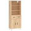vidaXL Sk&aacute;pur Sonoma Eikarlitur 69,5x34x180 cm Samsettur Vi&eth;ur
