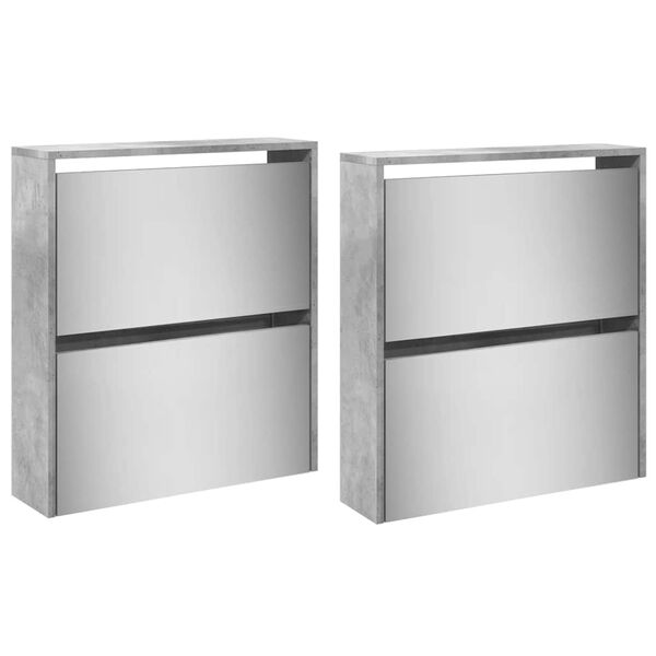 vidaXL Sk&oacute;sk&aacute;pur me&eth; Spegli 4ja Laga Steypugr&aacute;r 63x17x134 cm