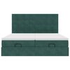 vidaXL Ottoman Rúmgrind með dýnum Dökkgræn 160x200cm Flauel