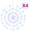 vidaXL J&oacute;lastj&ouml;rnulj&oacute;s 140 LED 4 stk. Kaldur Hv&iacute;tur 17 cm