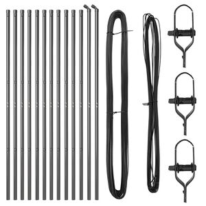 vidaXL Girðingarpóstar 13 pcs Grár Ø32mm 170 cm Sinkhúðað stál