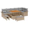 vidaXL Gar&eth;s&oacute;fa sett me&eth; p&uacute;&eth;i me&eth; geymslu 9 pcs Beige og lj&oacute;sgr&aacute;r