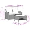 vidaXL garðsófi 2ja sæta með púðum og borð gráum poly Rattan