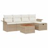 vidaXL Gar&eth;s&oacute;fa sett me&eth; p&uacute;&eth;i 6 pcs Drapplita&eth;ur p&oacute;l&yacute;rattan