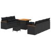 vidaXL Gar&eth;s&oacute;fa sett me&eth; p&uacute;&eth;i 14 pcs Svartur p&oacute;l&yacute;rattan