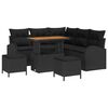 vidaXL Gar&eth;s&oacute;fa sett me&eth; p&uacute;&eth;i 8 pcs Svartur p&oacute;l&yacute;rattan