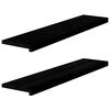 vidaXL gluggasyllur 2 stk D&ouml;kkbr&uacute;nt 110x25x2 cm gegnheil vi&eth;ar Eik