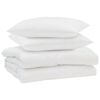 vidaXL Sumars&aelig;ng me&eth; kodda 3 pcs Hv&iacute;tt Microfleece