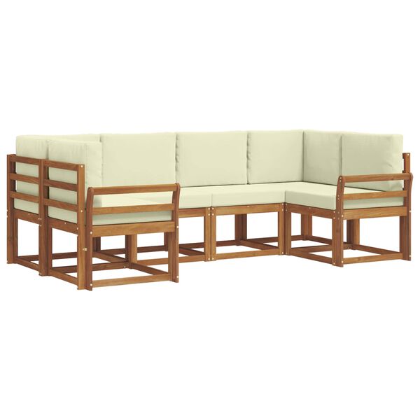 vidaXL &Uacute;ti s&oacute;fasett me&eth; p&uacute;&eth;i 6 pcs N&aacute;tt&uacute;rulegt og Krem