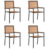 vidaXL Gar&eth;ur hla&eth;st&oacute;lar 4 pcs Br&uacute;nn og svartur 54 x 56 x 90 cm