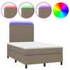 vidaXL H&oacute;lfa&eth; Springr&uacute;m me&eth; D&yacute;nu og LED M&oacute;gr&aacute;r 120x190 cm Tauefni