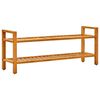 vidaXL Sk&oacute;rekki me&eth; 2 Hillum 100x27x40 cm Gegnheil Eik