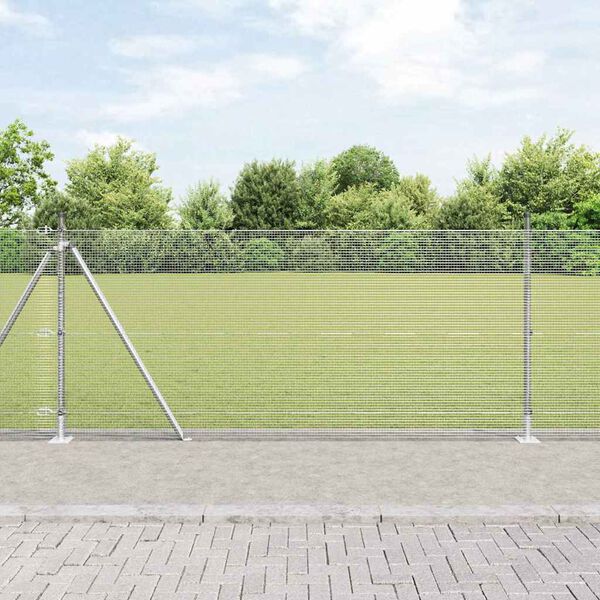 vidaXL Gir&eth;ingarp&oacute;stur Silfur 50 x 1 m (12 x 12 mm net) St&aacute;l