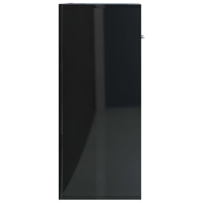 800736 vidaXL Sideboard High Gloss Black 60x30x75 cm Chipboard