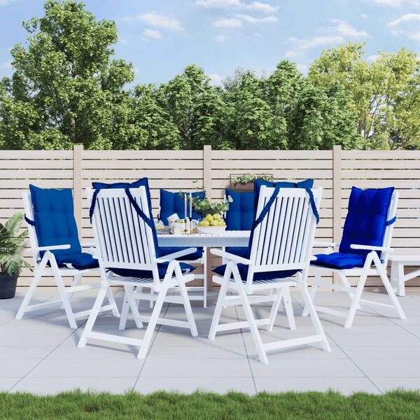 vidaXL Sessur fyrir St&oacute;la me&eth; H&aacute;u Baki 6 stk. K&oacute;ngabl&aacute; Oxfordefni