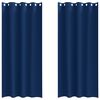 vidaXL Svartgard&iacute;nur me&eth; hringjum 2 pcs D&ouml;kkbl&aacute;r 225 x 140 cm