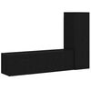 vidaXL Sj&oacute;nvarpssk&aacute;pasett 3 pcs Svartur Eik 130,5 x 30 x 140 cm
